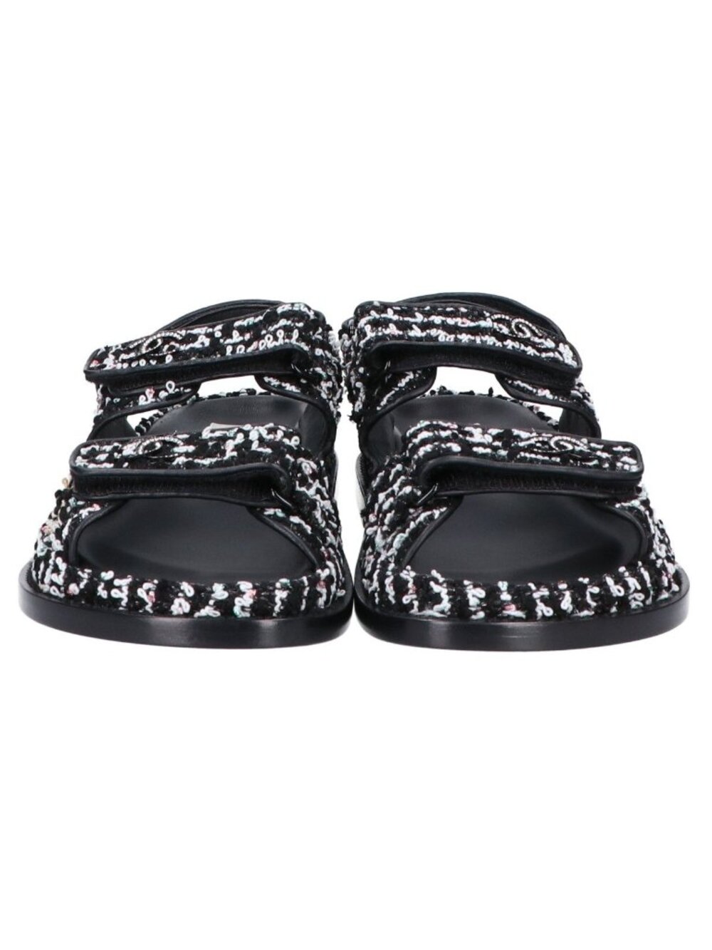 Chanel CC Logo Tweed Leather Flat 36c - Picture 2 of 10
